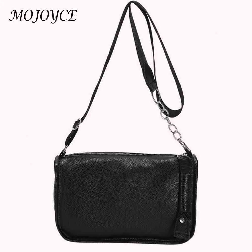 Soft PU Leather Crossbody Bag with Chain Strap