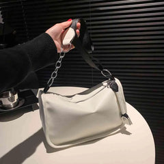 Soft PU Leather Crossbody Bag with Chain Strap