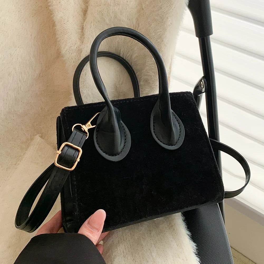Hit-Color Handbag Women's Classic Satchel Small Hand Bag Purse