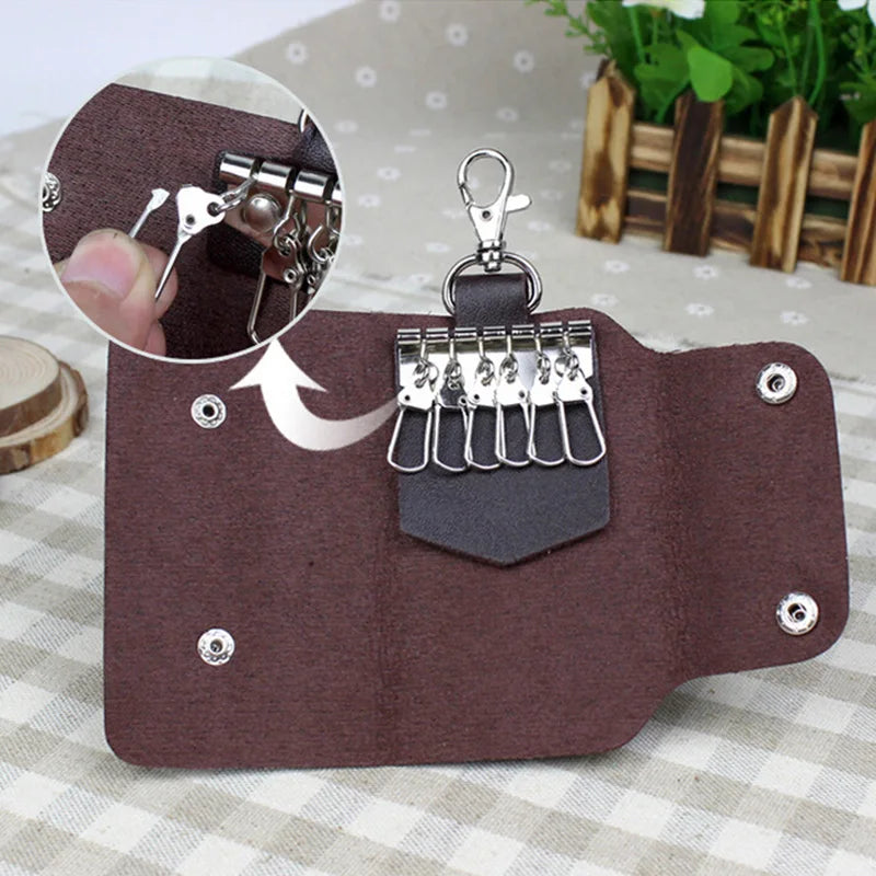 PU Leather Key Chain Accessory Pouch Bag Wallet Case Key Holder