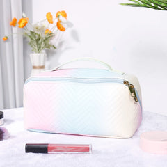 Colorful Wavy Gradient PU Leather Make Up Bag
