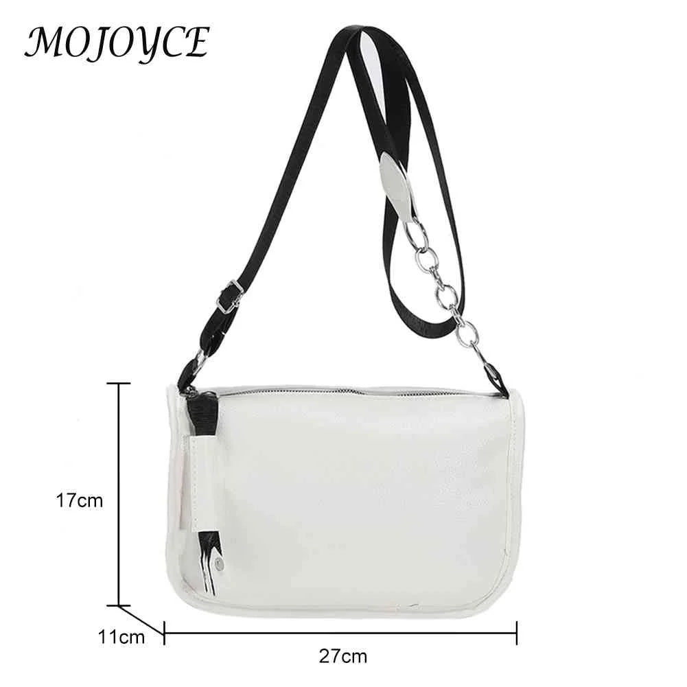 PU Leather Messenger Bag Chain Crossbody Bags Solid Soft Casual