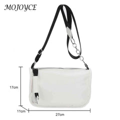 PU Leather Messenger Bag Chain Crossbody Bags Solid Soft Casual