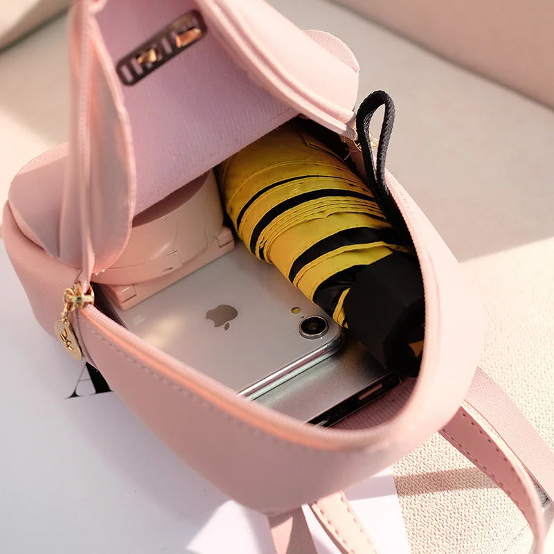 Mini Backpack Women Bow-knot Shoulder Bag Small Lady Bags Travel Shopping