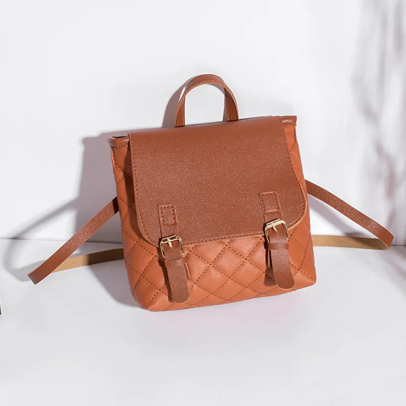 Mini Ladies Backpack PU Leather Multifunctional School Bag