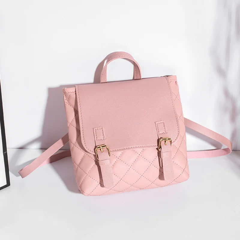 Mini Ladies Backpack PU Leather Multifunctional School Bag