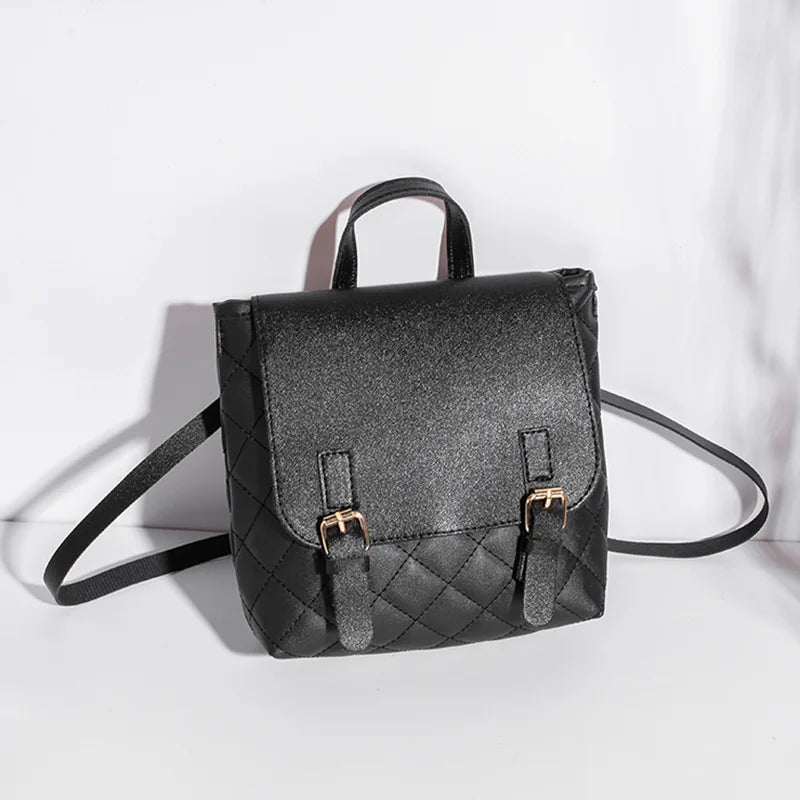 Mini Ladies Backpack PU Leather Multifunctional School Bag