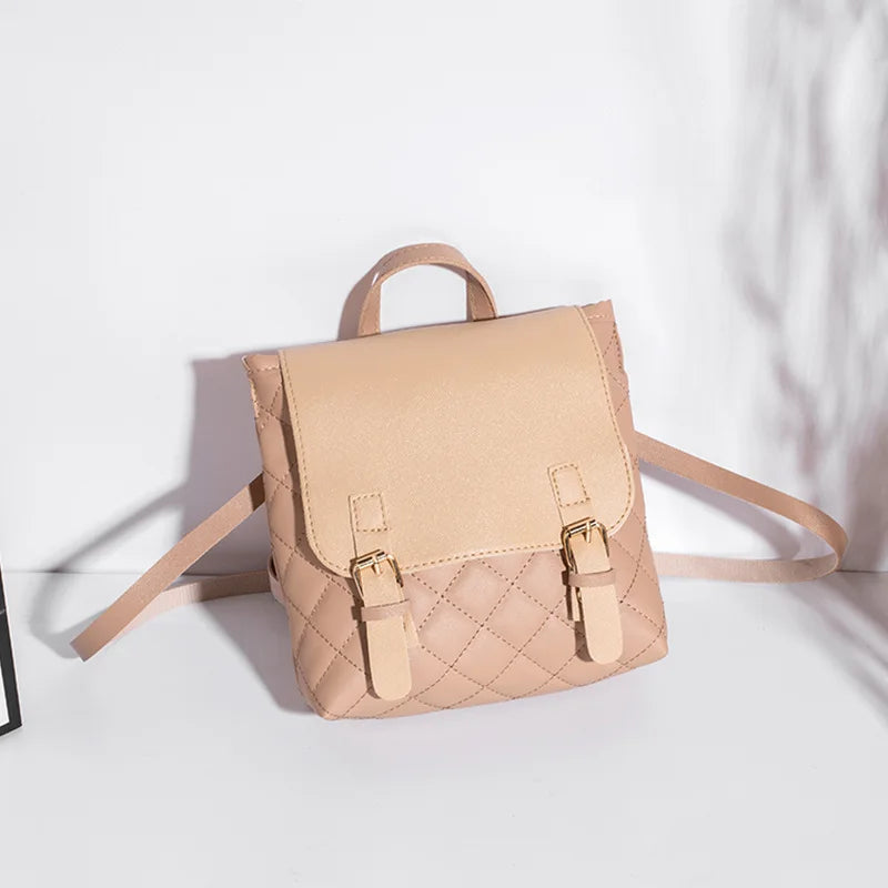 Mini Ladies Backpack PU Leather Multifunctional School Bag