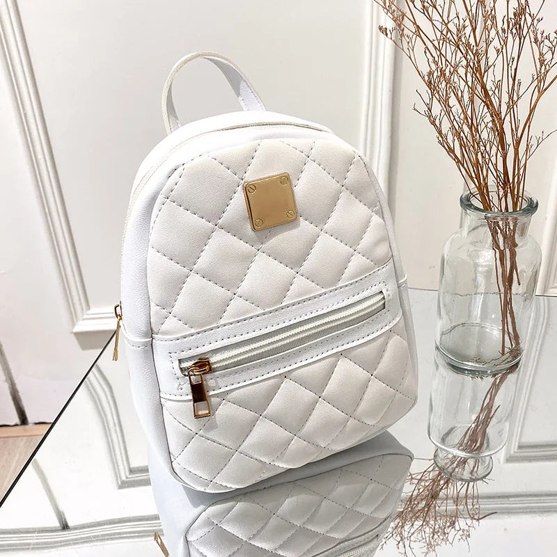 PU Leather Mini Women Backpack with Phone Pouch