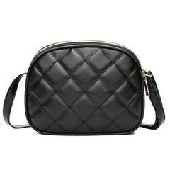 PU Leather Zipper Messenger Purse Handbag Plaid Crossbody Shoulder Bag