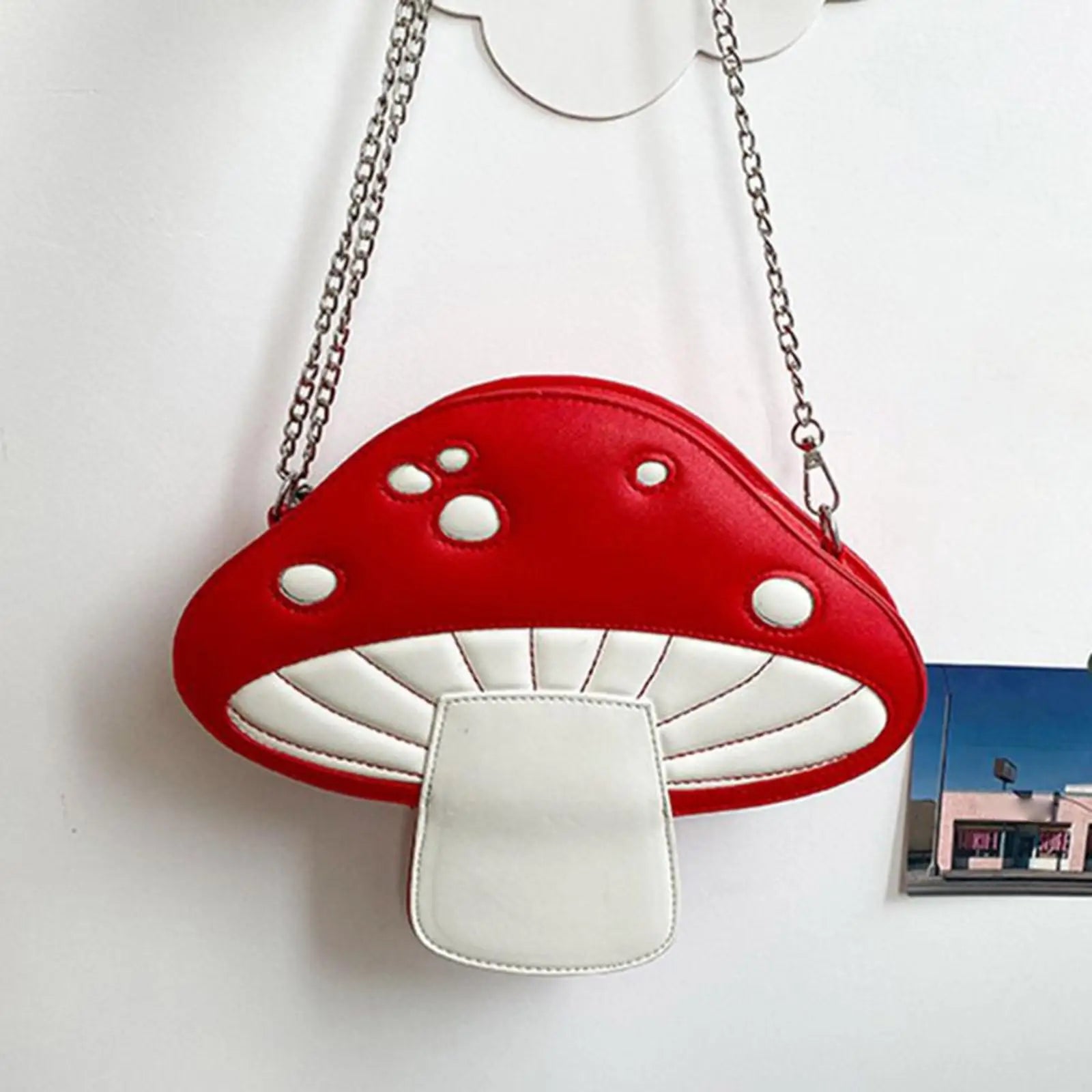Mushroom Shape Shoulder Bag Purse Chain for Women School