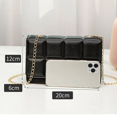 PU Leather Shoulder Bags for Women Chain Rhomboid Crossbody Handbags