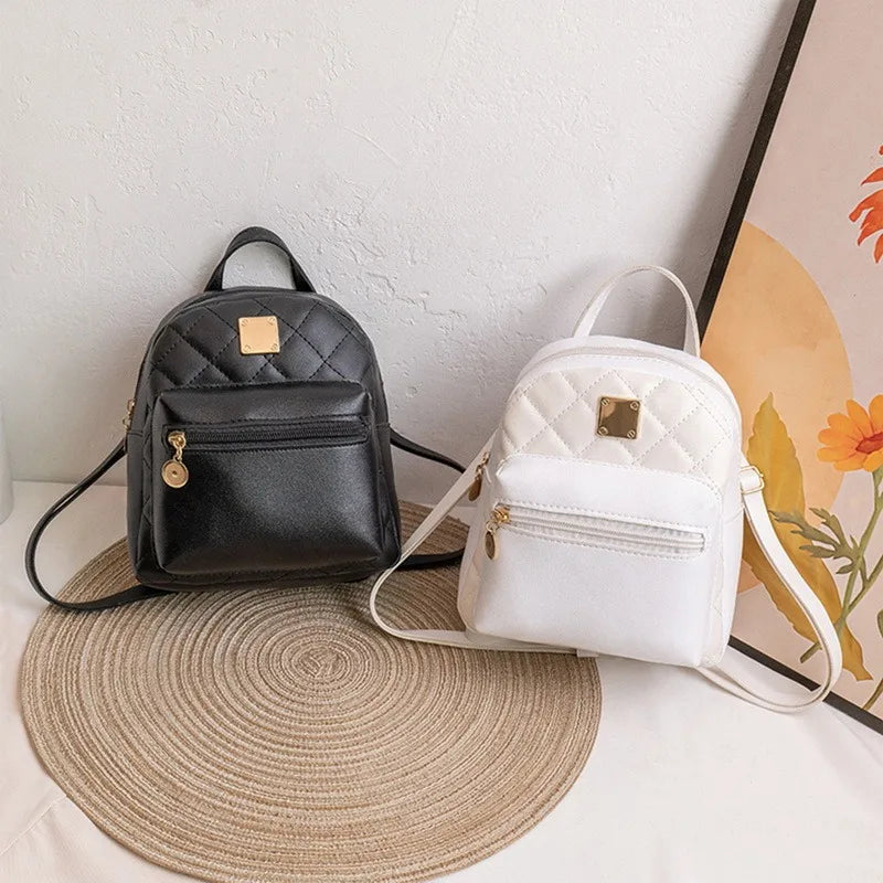 PU Leather Shoulder Mini Small Backpack Ladies School Backpack Bags for Women