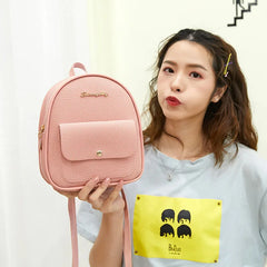 PU Leather Shoulder Mini Small Backpack Women Teenage Girls Kids Multi-Function