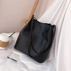 Women's PU Leather Shoulder Shopper Handbag Large Capacity