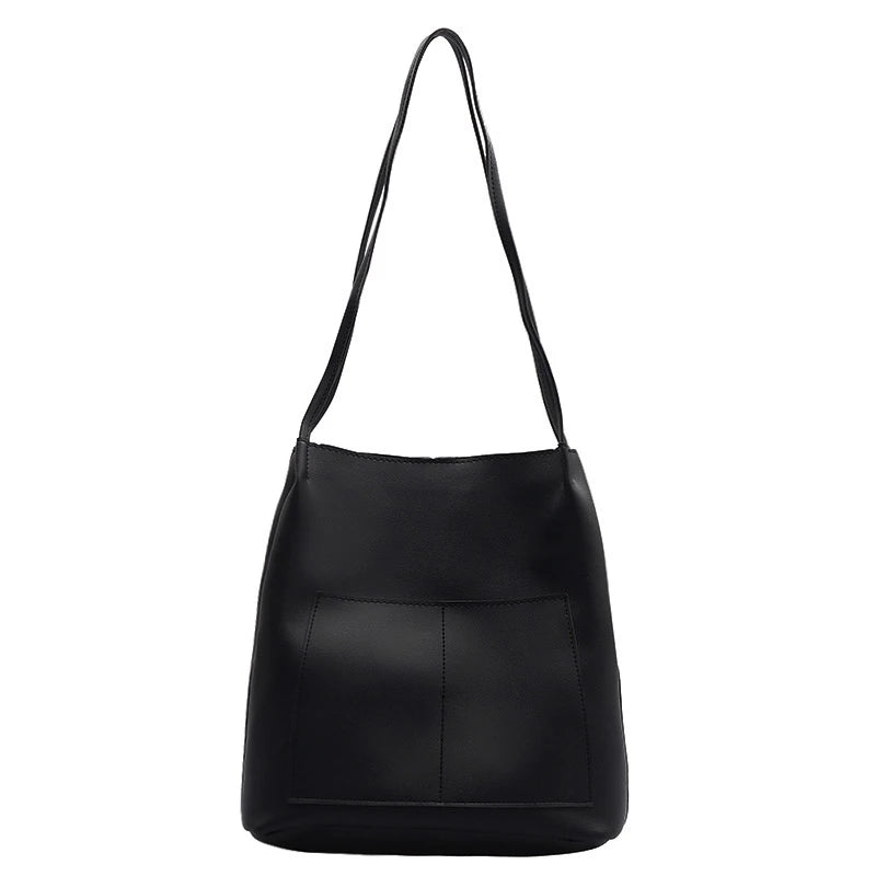Women's PU Leather Shoulder Shopper Handbag Large Capacity