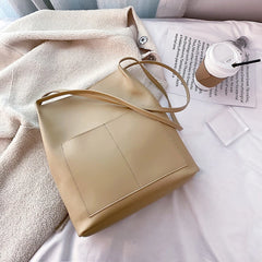 Women's PU Leather Shoulder Shopper Handbag Large Capacity
