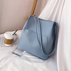 Women's PU Leather Shoulder Shopper Handbag Large Capacity