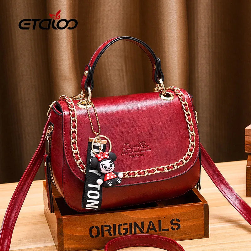 PU Leather Small Crossbody Bag for Women Chain Shoulder Bag