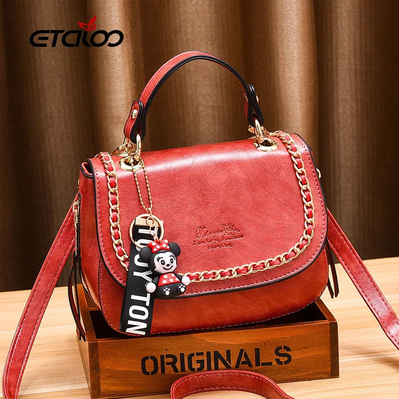 PU Leather Small Crossbody Bag for Women Chain Shoulder Bag