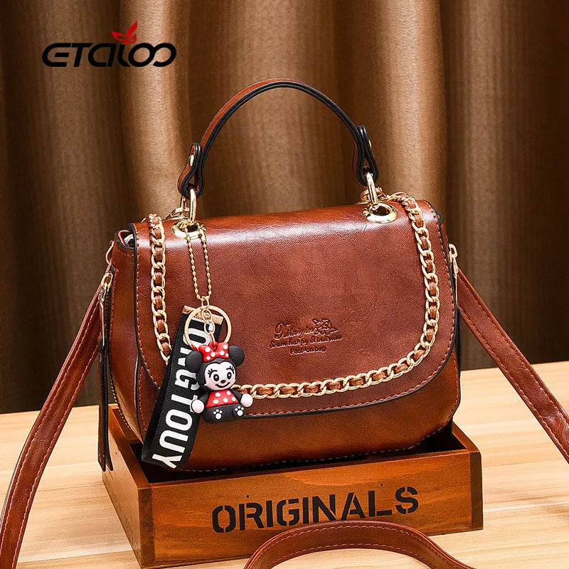 PU Leather Small Crossbody Bag for Women Chain Shoulder Bag