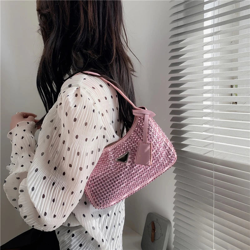 PU Leather Underarm Shoulder Bag for Women Lady Party Small Purses Handbag