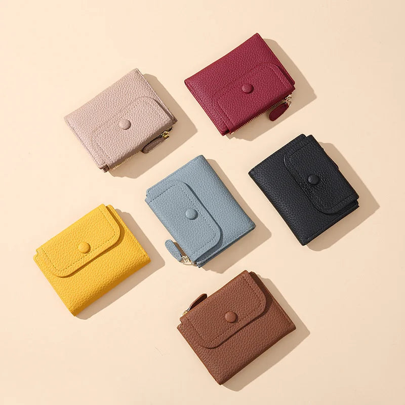 PU Leather Wallet Women's Short Wallet Card Holder Money Bag Purse