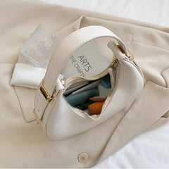 PU Leather Women Handbag Purses Vintage Wallet Double Zipper Half Moon Crescent