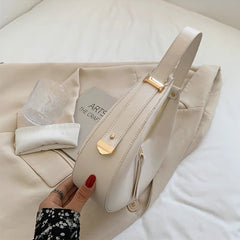 PU Leather Women Handbag Purses Vintage Wallet Double Zipper Half Moon Crescent