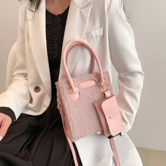 Plush Shoulder Crossbody Bag Ladies Handbag Small Square Bag