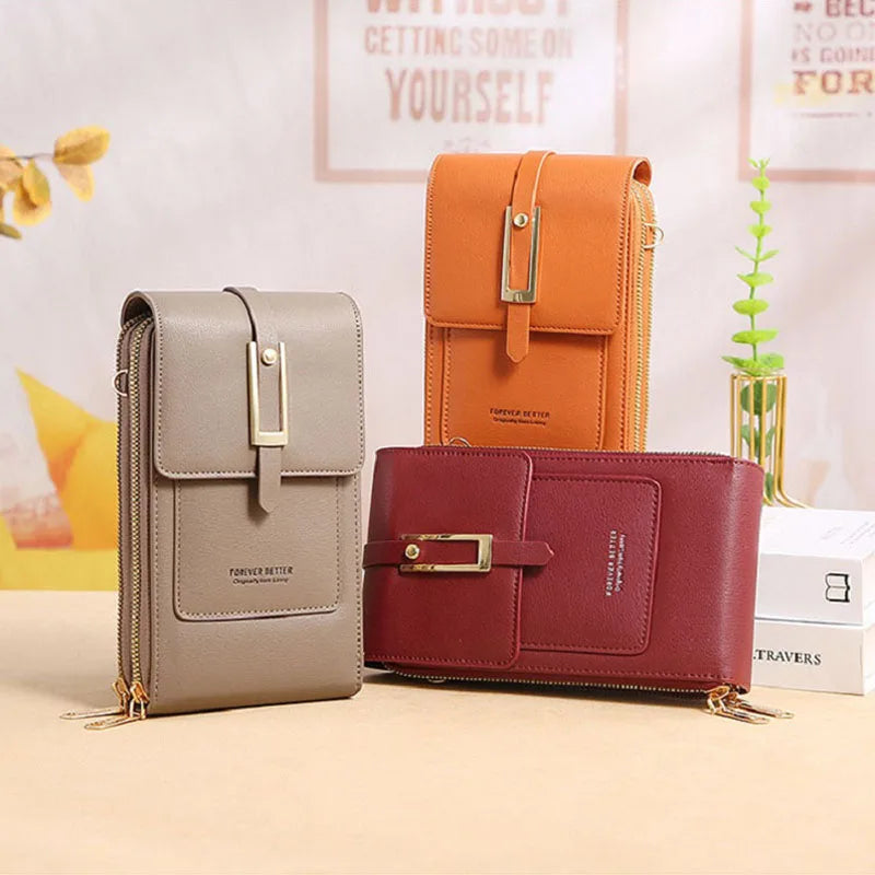 PU Leather Women's Bag Wallets Touch Screen Cell Phone Purse Bags