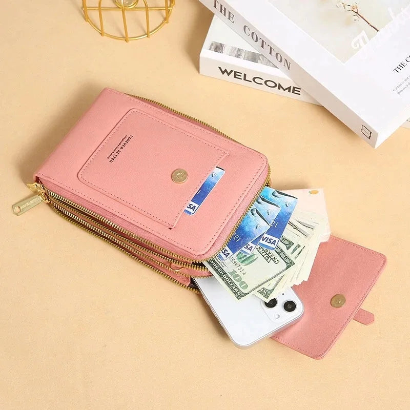 PU Leather Women's Bag Wallets Touch Screen Cell Phone Purse Bags