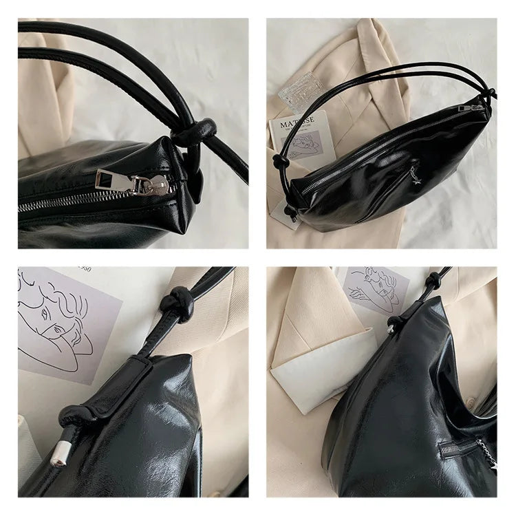 PU Leather Hobo Crossbody Bag for Women Winter Capacity Ladies Handbags