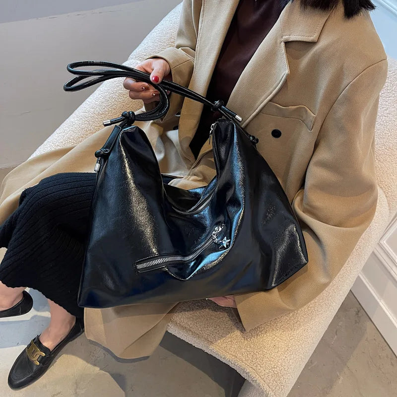 PU Leather Hobo Crossbody Bag for Women Winter Capacity Ladies Handbags