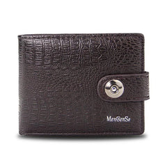 PU Men's Wallet Retro Woven Pattern Leather Men's Short Wallet Multi-Card Wallet