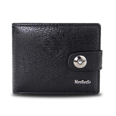 PU Men's Wallet Retro Woven Pattern Leather Men's Short Wallet Multi-Card Wallet