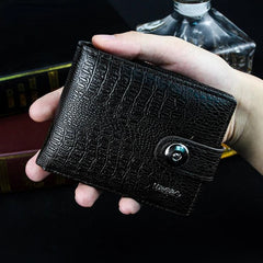 PU Men's Wallet Retro Woven Pattern Leather Men's Short Wallet Multi-Card Wallet