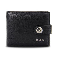 PU Men's Wallet Retro Pattern Leather Short Wallet Multi-Card Zipper Purse
