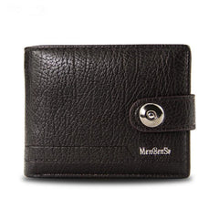PU Men's Wallet Retro Pattern Leather Short Wallet Multi-Card Zipper Purse