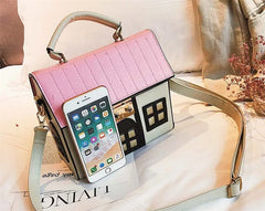 PU Messenger Bag Personality Small House One Shoulder Cross Body Bag