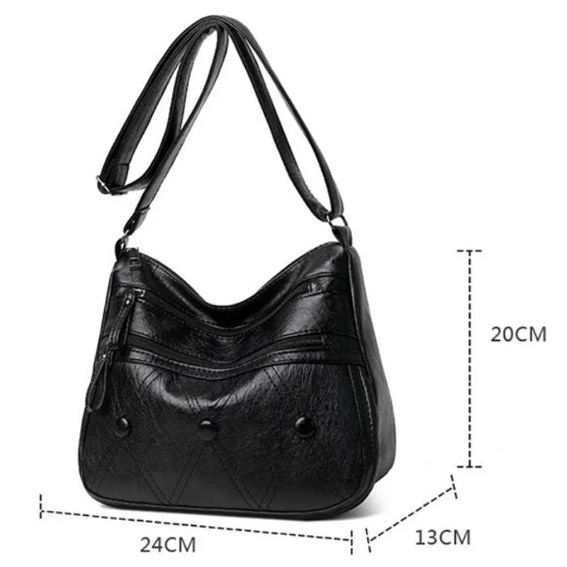 PU Soft Leather Texture Diagonal Bag Large Capacity Shoulder Bag