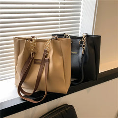 Vintage PU Shoulder Tote Bag for Women with Big Capacity