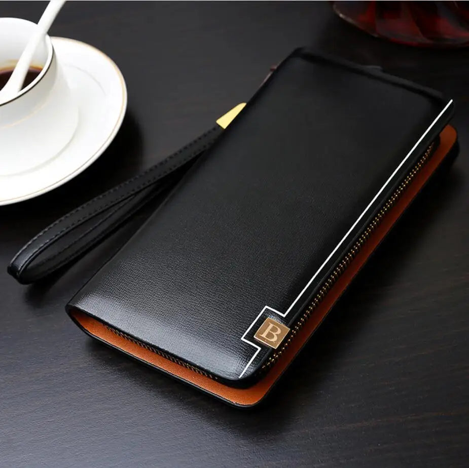 Men's Zipper Handbag Multi-Functional Gentleman Bag Phone Purse