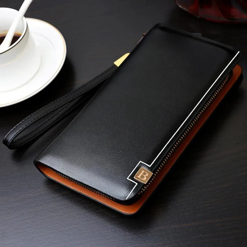 Men's Zipper Handbag Multi-Functional Gentleman Bag Phone Purse