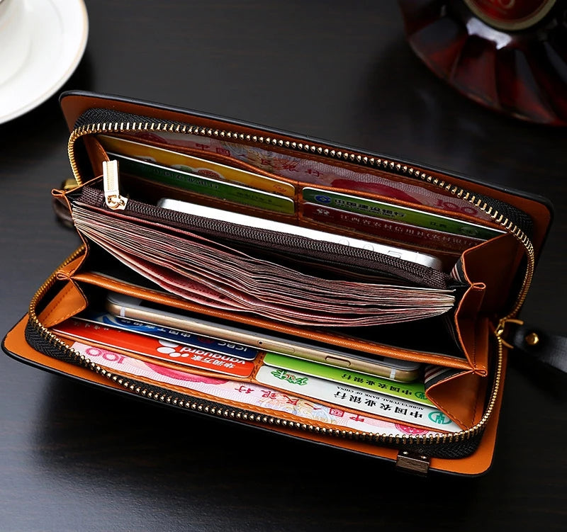 Men's Zipper Handbag Multi-Functional Gentleman Bag Phone Purse