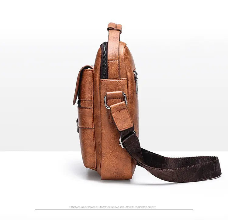 Vintage Men Tote Bag Large Capacity Briefcase Crossbody Shoulder Handbag