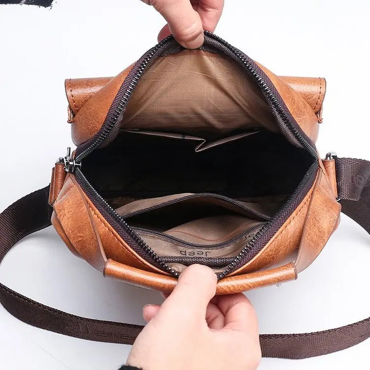Vintage Men Tote Bag Large Capacity Briefcase Crossbody Shoulder Handbag