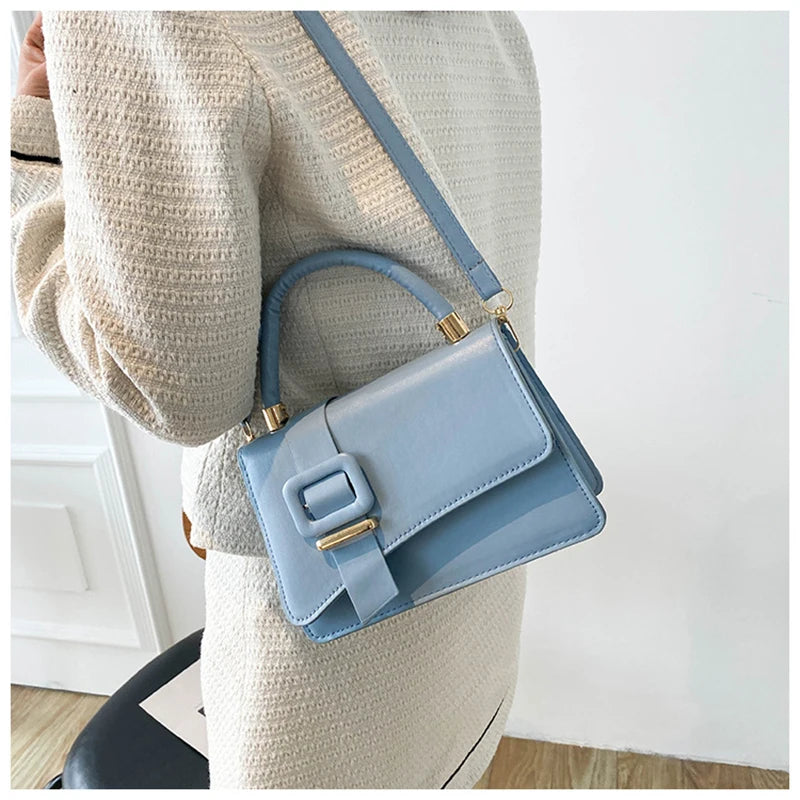 Square Shoulder Bag PU Leather Women Handbag Purse