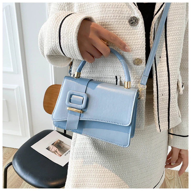 Square Shoulder Bag PU Leather Women Handbag Purse