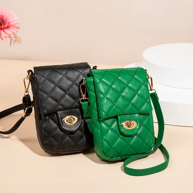 Mini Shoulder Bag with Rhombus Chain for Women